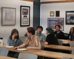 ITE Students Socializing after Speaker Meeting